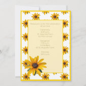 Geel Zwart Eyed Susan Eenvoudige Bruiloft Kaart (Achterkant)