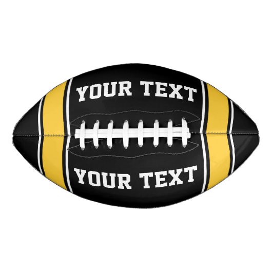 Geel zwart Football Sport Jersey Aangepaste tekst (Voorkant)