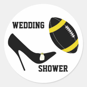 Geel & zwart Football thema envelop afdichting Ronde Sticker