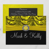 Geel & Zwart Gedrapeerde Barok Aankondiging (Voorkant / Achterkant)