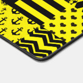Geel Zwart Gemengde Patchwork Ontwerp Patchwork Bureaumat (Hoek)