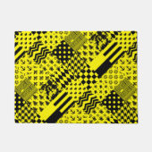 Geel Zwart Gemengde Patchwork Ontwerp Patchwork Deurmat (Voorkant)