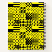 Geel Zwart Gemengde Patchwork Ontwerp Patchwork Notitieboek (Achterkant)