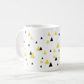 Geel & zwart geometrisch patroon Mok (Voorkant links)