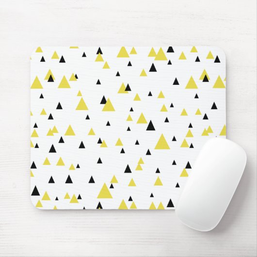 Geel & Zwart Geometrisch Patroon Mousepad Muismat (Met muis)