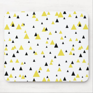 Geel & Zwart Geometrisch Patroon Mousepad Muismat