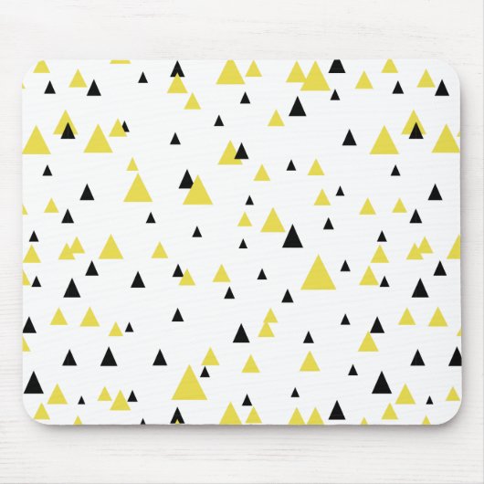 Geel & Zwart Geometrisch Patroon Mousepad Muismat (Voorkant)