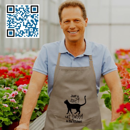 Geel Zwart Gepersonaliseerde Papa met Kattengroott Lang Schort