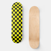 Geel zwart geruit controlepatroon persoonlijk skateboard (Voorkant)