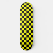 Geel zwart geruit controlepatroon persoonlijk skateboard (Voorkant)