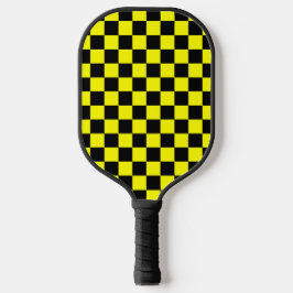 Geel zwart geruit controlepatroon pickleball paddle