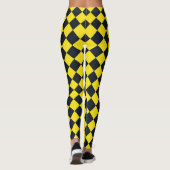 Geel Zwart Geruit Diamant Patroon Leggings (Achterkant)