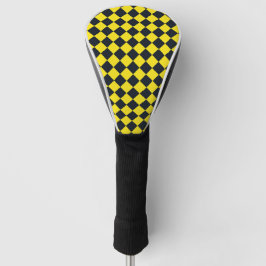 Geel Zwart Geruit Diamantpatroon Golfheadcover