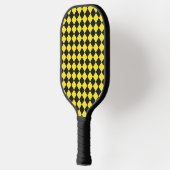 Geel Zwart Geruit Diamantpatroon Pickleball Paddle (Links)