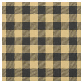 Geel & Zwart Geruit Gingham Stof