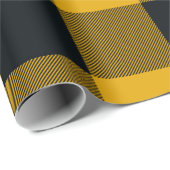 Geel & Zwart geruit vierkant Buffalo Plaid Cadeaupapier (Rol Hoek)