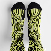 Geel Zwart Gestreepte Golven Sokken Aangepaste Kle (Top)