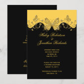 Geel zwart goudvlinder Berichten Kaart (Voorkant / Achterkant)