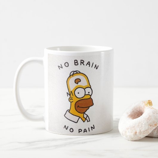 geel zwart grappig quote cartoon koffiemok (Met donut)