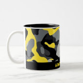 Geel Zwart Grijs Camouflage Mok (Links)