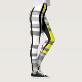 Geel zwart grijs en wit abstract leggings (Rechts)