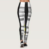 Geel zwart grijs en wit abstract leggings (Achterkant)
