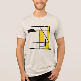 Geel Zwart Hedendaagse Kunst Geometrische Mozaïek Tri-Blend Shirt