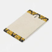 Geel zwart Initiaal Damask Kraft Monogram Post-it® Notes (Schuin)