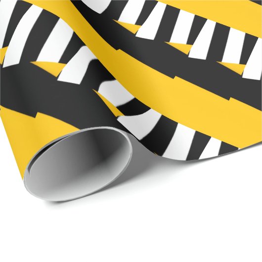 Geel zwart inpakpapier (Rol Hoek)