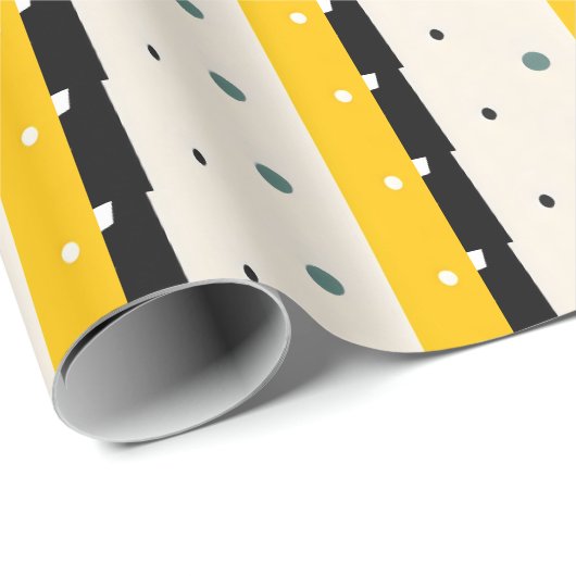 Geel zwart inpakpapier (Rol Hoek)