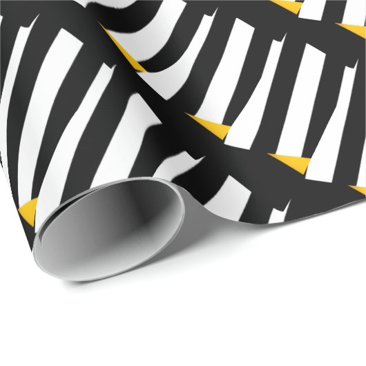 Geel zwart inpakpapier (Rol Hoek)