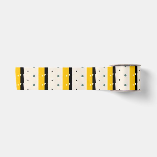 Geel Zwart Inpakpapier Satijnen Lint (Voorkant)