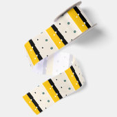 Geel Zwart Inpakpapier Satijnen Lint (Achterkant)