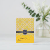 Geel & Zwart Kant Trouwtafel Plaatskaart Plaatskaartje (Staand voorkant)