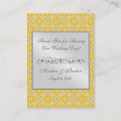 Geel & Zwart Kant Trouwtafel Plaatskaart Plaatskaartje (Achterkant)