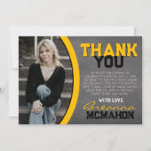 Geel zwart krijtbord Afstuderen dank u kaart (Voorkant)