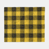 Geel Zwart Kruisraster Buffalo Check Fleece Deken (Voorkant (Horizontaal))
