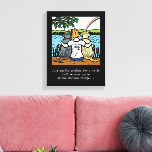 Geel & Zwart Labrador Engelen en Moeder 3 Canvas (Insitu (Woonkamer))