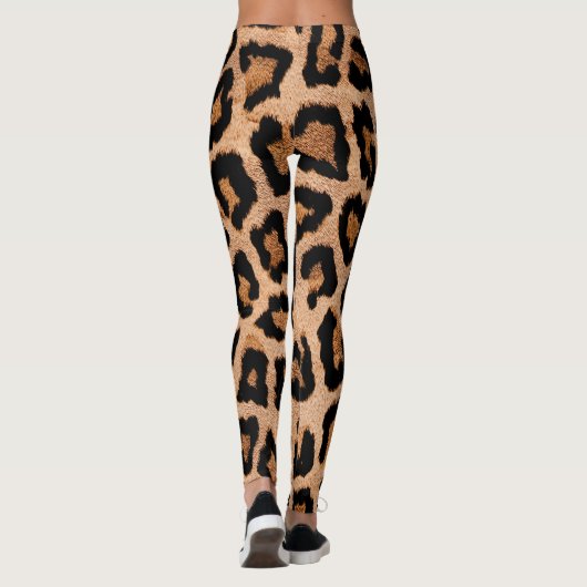 Geel Zwart Leopard Dierenprint Leggings (Achterkant)