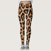 Geel Zwart Leopard Dierenprint Leggings (Voorkant)