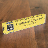 Geel zwart - Logo, naam en functie Naambordje (Zijkant)