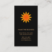 Geel zwart Lotus Flower Logo Yoga Healing Health Visitekaartje (Achterkant)