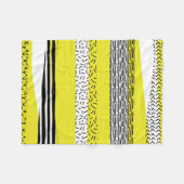 Geel & Zwart Mix geometrisch patroon Fleece Deken (Voorkant (Horizontaal))