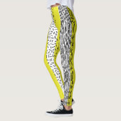 Geel & Zwart Mix geometrisch patroon Leggings (Links)