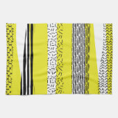 Geel & Zwart Mix geometrisch patroon Theedoek (Horizontaal)