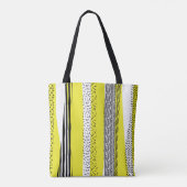 Geel & Zwart Mix geometrisch patroon Tote Bag (Achterkant)