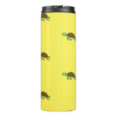 Geel Zwart Modern Turtle Tumbler Thermosbeker (Achterkant)