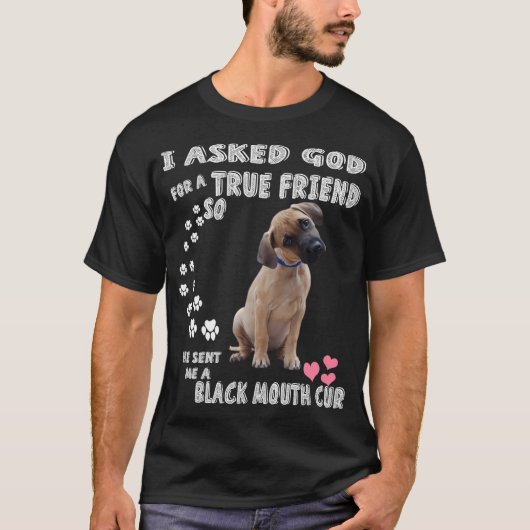 Geel Zwart Mond Hond Zuid Zwart Mond Cur T-shirt (Voorkant)
