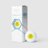 Geel zwart monogram initialen naam golfballen (Verpakking)