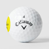 Geel zwart monogram initialen naam golfballen (Logo)